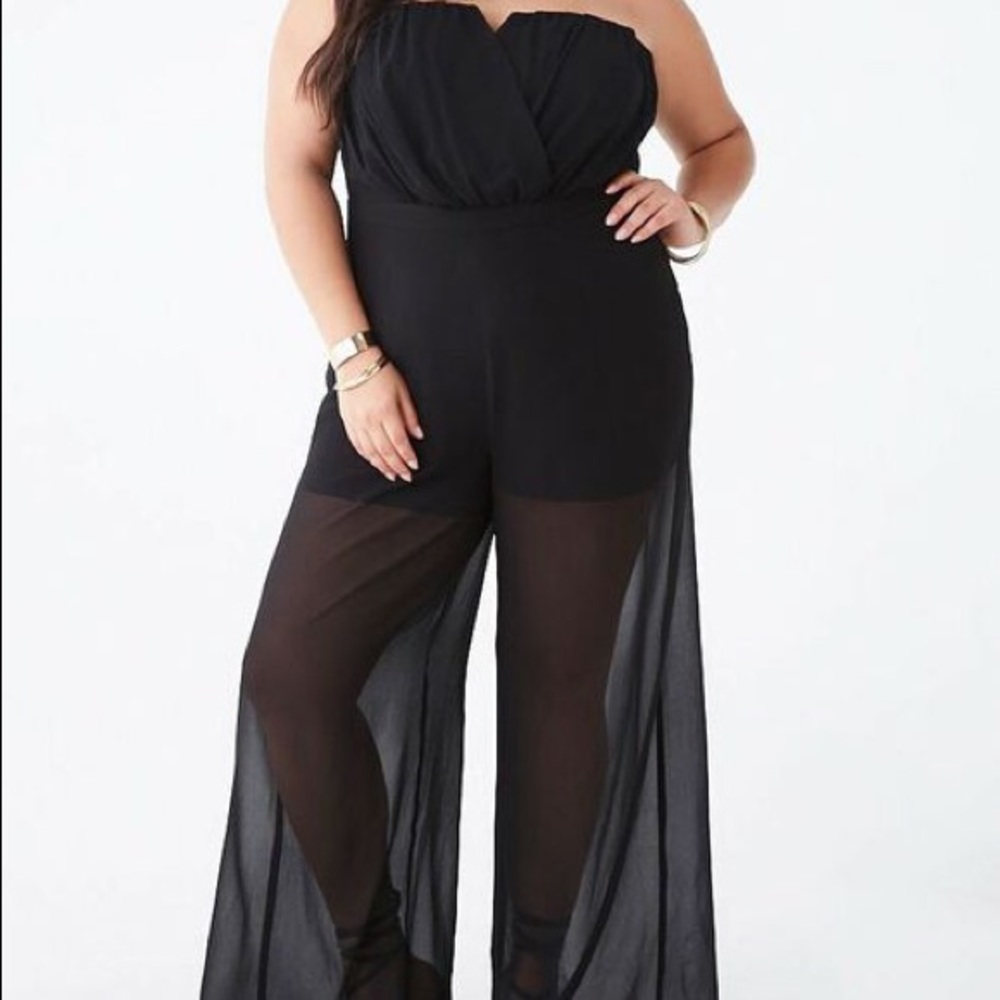 SOLD SOLD SOLD Strapless Chiffon Jumpsuit / Size: OX - Picture 6 of 7